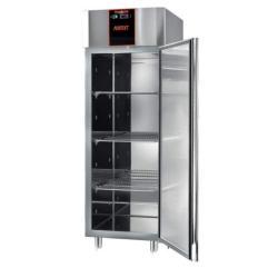   PROFESSZIONÁLIS HŰTŐSZEKRÉNY, 700 literes, rozsdamentes, üvegajtós, légkeveréses 
