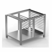   Rozsdamentes kombi sütő állvány, váz szerkezet alsó polccal, 1 sor tepsi tartó sínrendszerrel