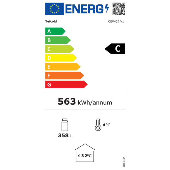 HŰTŐVITRIN, 372 literes, üvegajtós, fekete