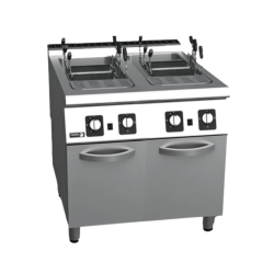   IPARI TÉSZTAFŐZŐ, 900-as, gázüzemű, 2x40 liter, 2 medencés, 6 kosaras