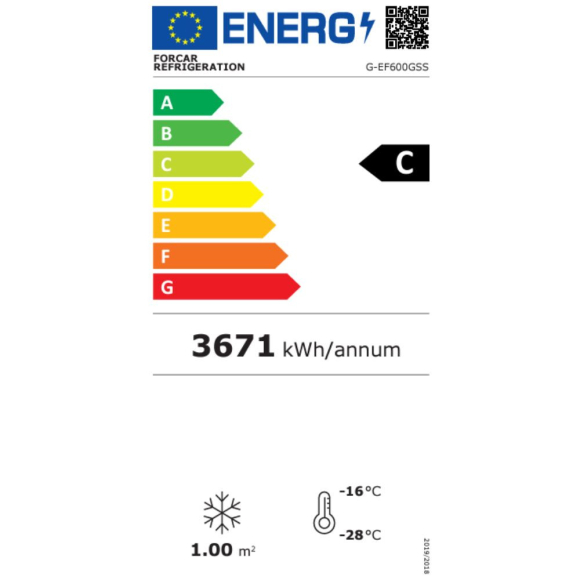 MÉLYHŰTŐSZEKRÉNY, 600 literes, palásthűtéses, üvegajtóval, rozsdamentes