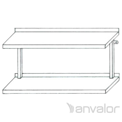 FALI POLC, 2 szintes, sima, 1100x300 mm