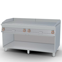   ROSTLAP, elektromos, keménykrómozott, sima felületű, álló, 4 zónás, nyitott tárolóval, 30 kW