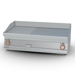   ROSTLAP, elektromos, keménykrómozott, sima és bordázott felületű, asztali, 2 zónás, 11,25 kW