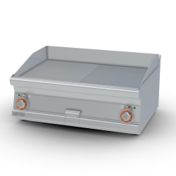   ROSTLAP, elektromos, keménykrómozott, sima és bordázott felületű, asztali, 2 zónás, 9,0 kW