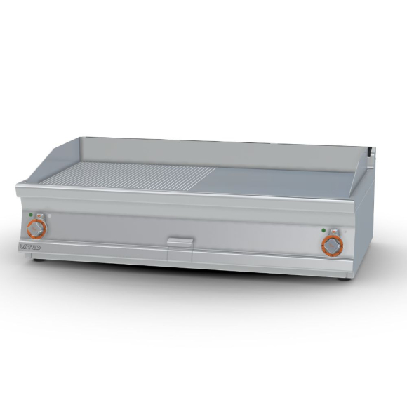 ROSTLAP, elektromos, keménykrómozott, sima és bordázott felületű, asztali, 2 zónás, 14,8 kW