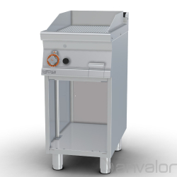   ROSTLAP, gázüzemű, öntöttvas, bordázott felületű, álló, 1 zónás, nyitott tárolóval, 7 kW