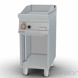   ROSTLAP, gázüzemű, keménykrómozott, bordázott felületű, álló, 1 zónás, nyitott tárolóval, 7 kW