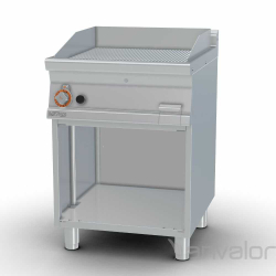   ROSTLAP, gázüzemű, öntöttvas, bordázott felületű, álló, 1 zónás, nyitott tárolóval, 10,5 kW