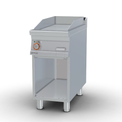   ROSTLAP, elektromos, öntöttvas, bordázott felületű, álló, 1 zónás, nyitott tárolóval, 7,5kW