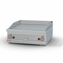   ROSTLAP, gázüzemű, keménykrómozott, bordázott felületű, asztali, 2 zónás, 18 kW