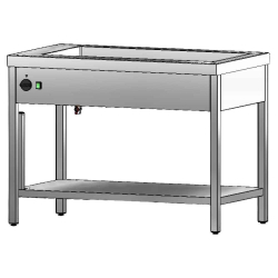   MELEGENTARTÓ, elektromos, 3xGN1/1 medence, alul nyitott alsó polccal, 1200x700x900