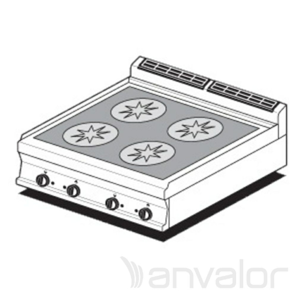 INDUKCIÓS TŰZHELY, 900-as, asztali, 4 zóna