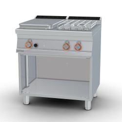   TŰZHELY, gázüzemű, 1 zónás francia lappal, 2 égőfejjel, nyitott tárolóval, 20 kW